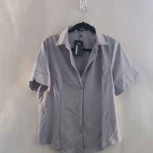 Gray Short Sleeve Women's Blouse